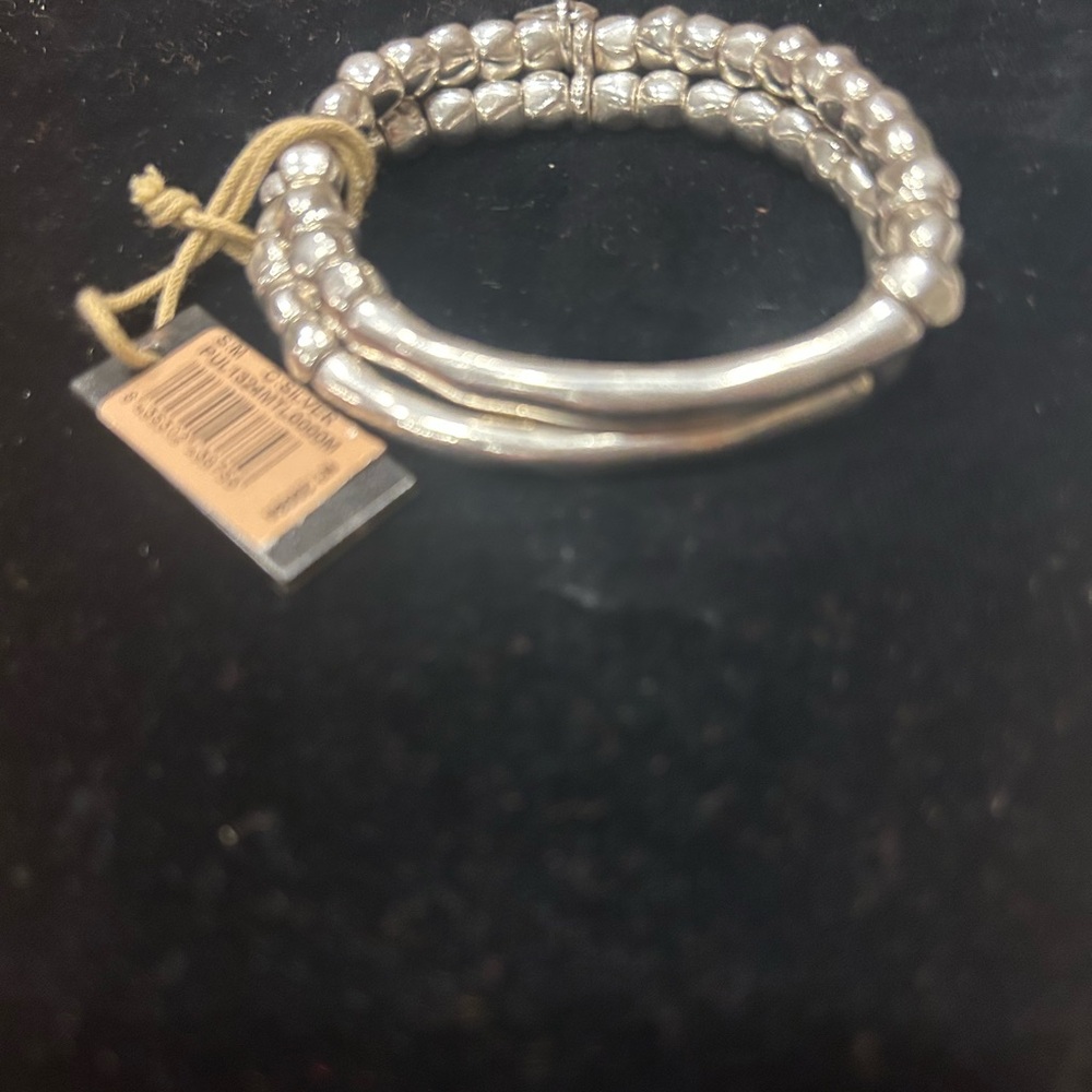 Elegant Uno de 50  Silver Beaded Bracelet